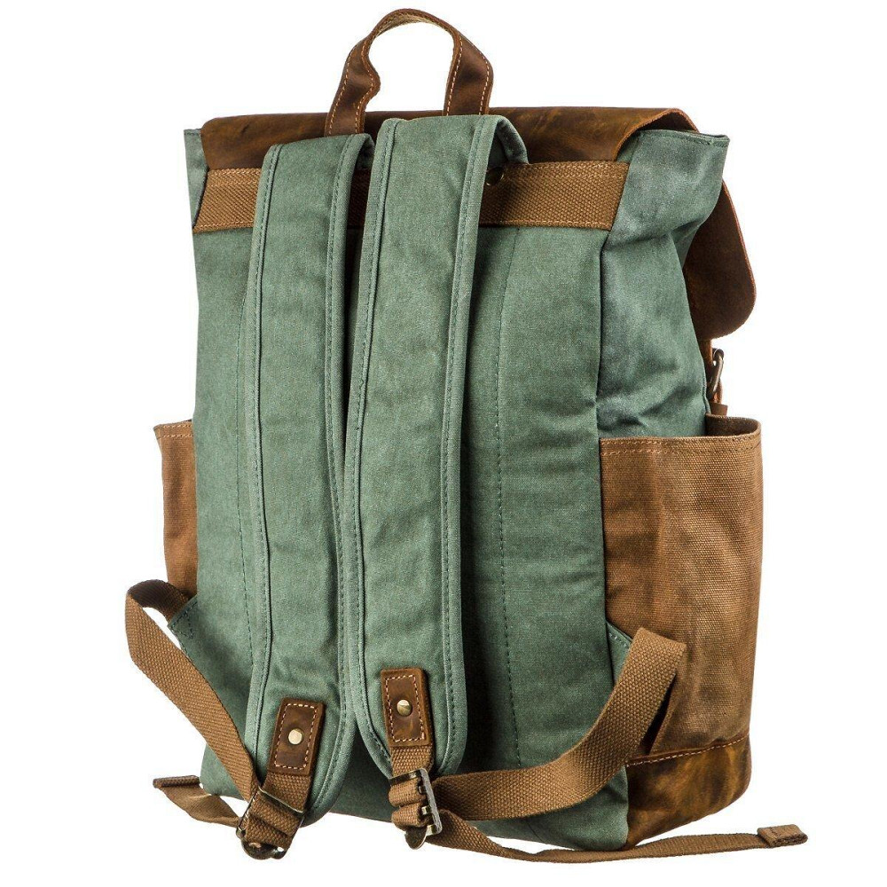 Рюкзак з боковими кишенями canvas Vintage 20112 Світло-сірий Київ - фото 2