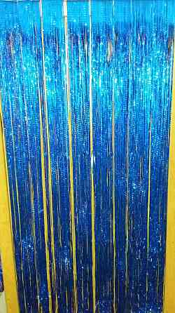 Дождик на елку новогодний рифленный 150 см на 22 см синий Киев