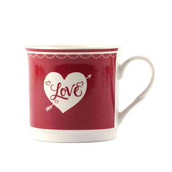 Кружка OOTB Love фарфоровая, красная Ровно