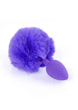 Анальная пробка - Bunny Tail Silicone Purple Plug Purple Sex Aura Киев