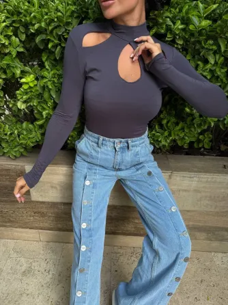 Стильний жіночий лонг з трендовими вирізами спереду Одеса