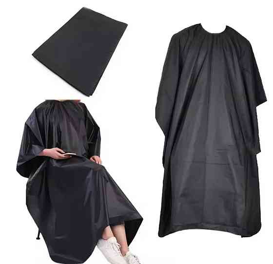 Накидка парикмахерская для стрижки и покраски 142 на 90 см черный Киев