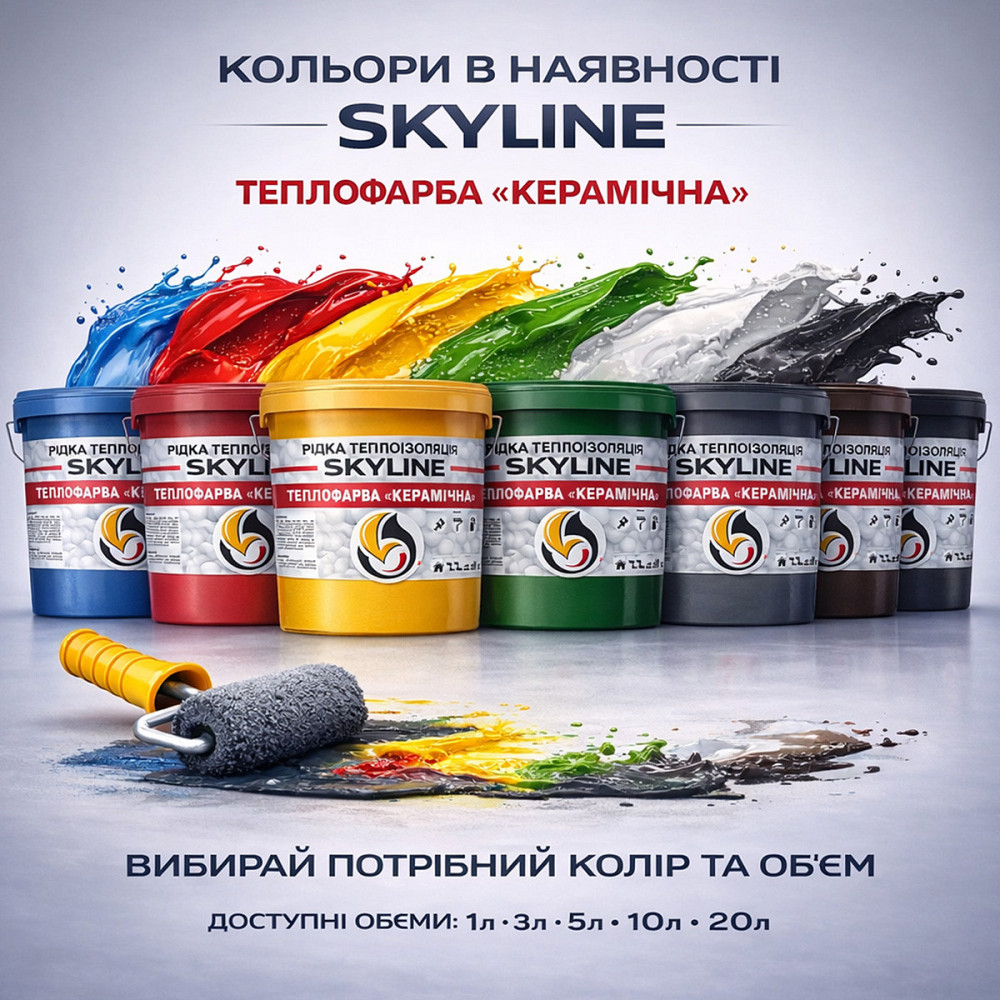 Рідка теплоізоляція Skyline керамічна теплофарба для утеплення стін, фасадів, покрівлі та трубопроводів Зелена 1 л Харків - фото 9