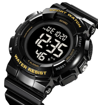 Чоловічий наручний спортивний годинник Skmei 2081 Чорний з золотом /Чорний Вінниця