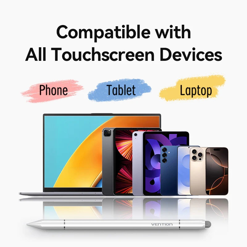 Стилус - ручка для ємнісних екранів 3-в-1 Magnetic Stylus Pen White Aluminum Alloy Type Vention Винница - изображение 4