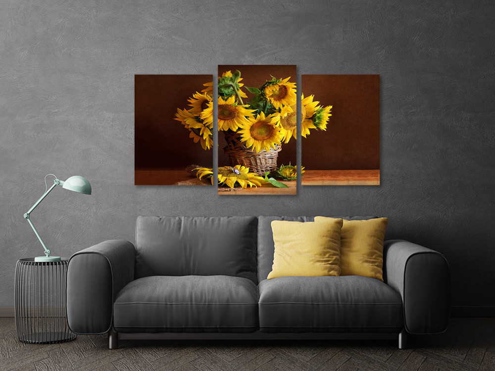 Модульная картина в гостиную / спальню Соняшники Art-636_3 100x150 см Киев - изображение 3
