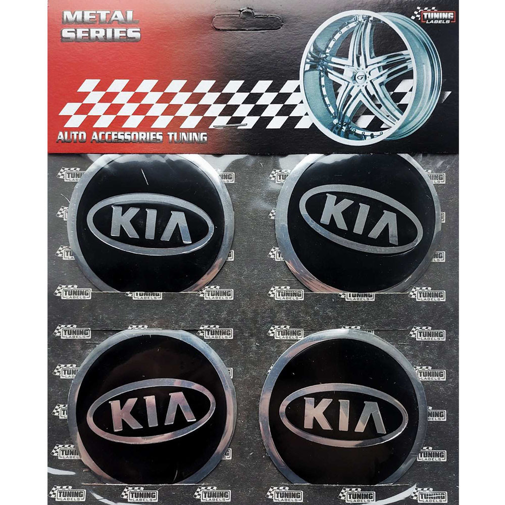 Наклейки на диски/ковпаки Kia 60мм 4шт чорний Вінниця - фото 1
