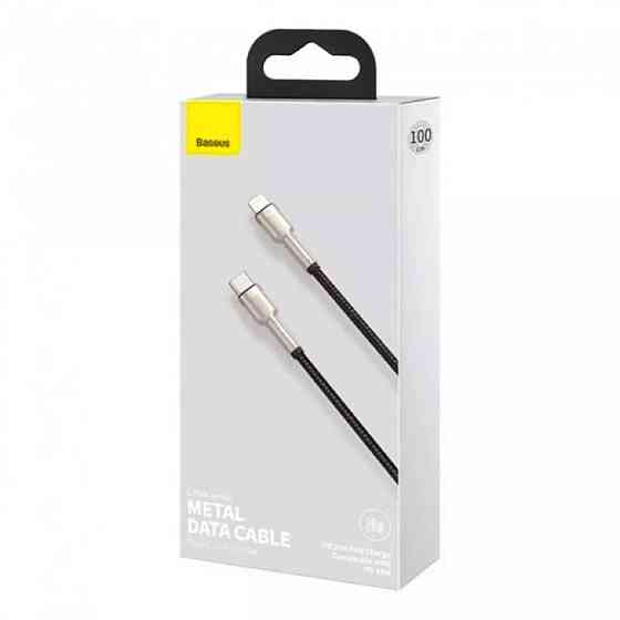 Кабель Type-C - Lightning Baseus Cafule Series Metal PD 20W 0.25m колір чорний CATLJK-01 Одеса