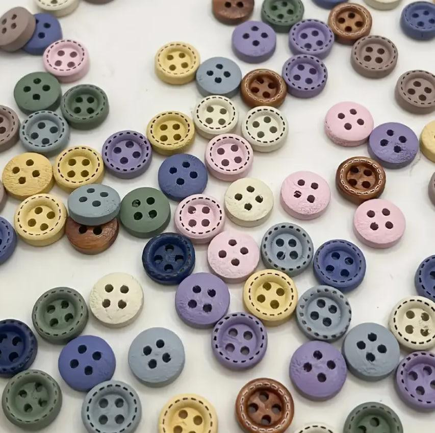 Дерев'яні гудзики мікс 50 шт 1 см для декору та рукоділля Київ - фото 4