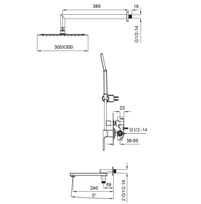 Вбудована душова система із змішувачем Koer KB-66009-05    ( KR3509 ) 34843 Харків - фото 7