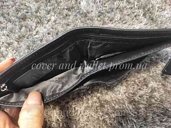 Кожаный мужской кошелек на магнитной фиксации двойного сложения MD Leather 128 Киев