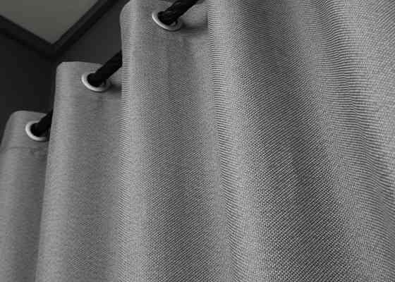 Комплект штор на люверсах VR-Textil Льон-блекаут 1397ш Сірий 150х250см 2 шт (37-0136) Київ