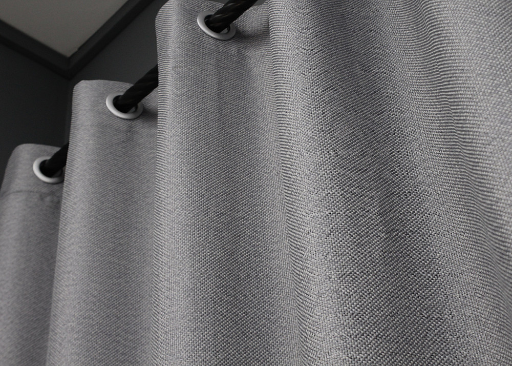Комплект штор на люверсах VR-Textil Льон-блекаут 1397ш Сірий 150х250см 2 шт (37-0136) Київ - фото 6