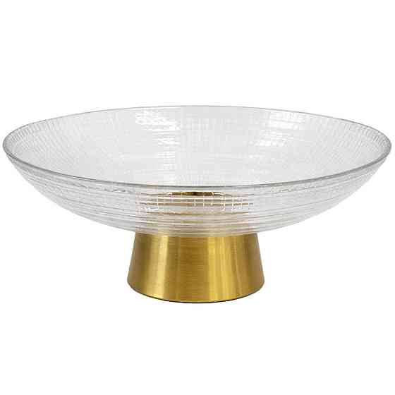 Тарілка для фруктів скляна на золотій ніжці 19.5*9 см 64486-33 Коломия