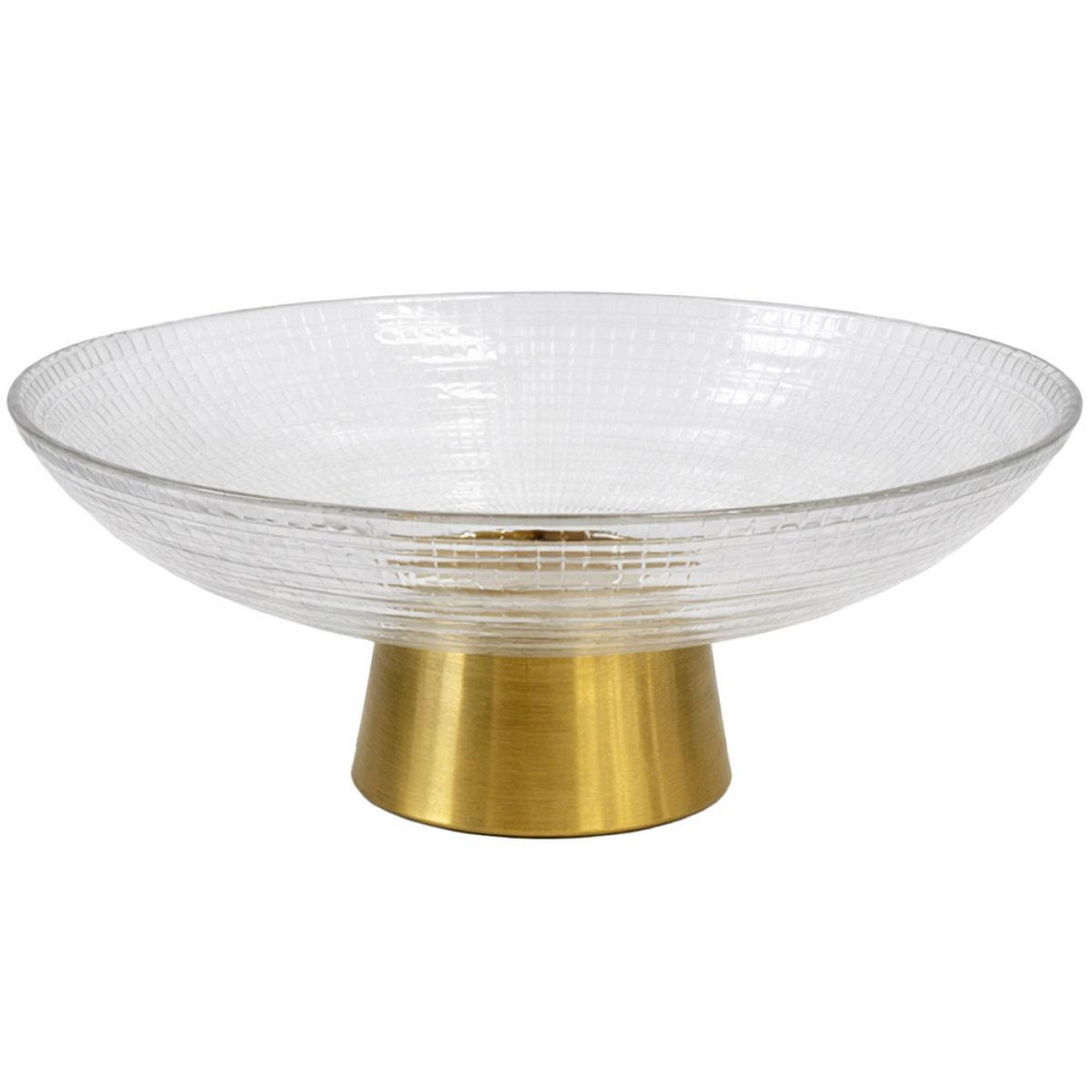 Тарілка для фруктів скляна на золотій ніжці 19.5*9 см 64486-33 Коломыя - изображение 1