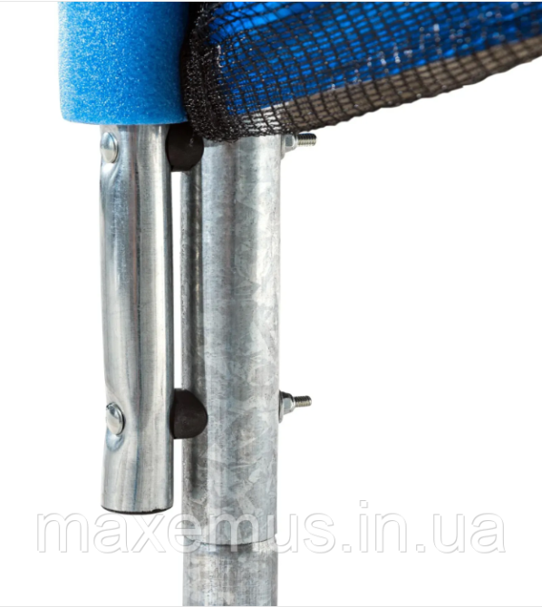 Батут Atleto 252 см (8 ft) с внешней сеткой и лестницей синий детский батут для дома Premium Мостиска - изображение 16