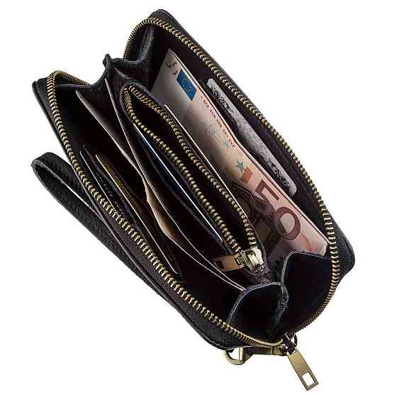 Чоловічий горизонтальний шкіряний клатч Чорний (SHVIGEL) Київ