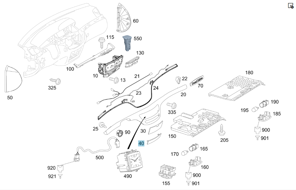Mercedes-Benz  A2216800578 8L74 Нижня кришка механізму відсіку COMAND бежева S-class short W221 S-class long V221 Одеса - фото 2
