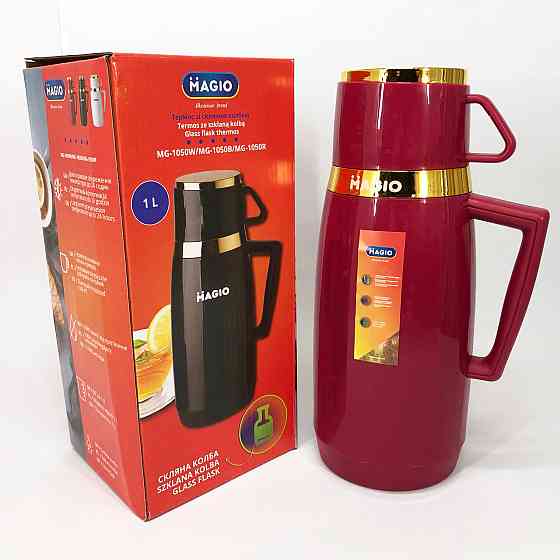 Термос-глечик для чаю Magio MG-1050R 1 л, Термокружка для автомобіля, Термос металевий ZJ-62 Львів