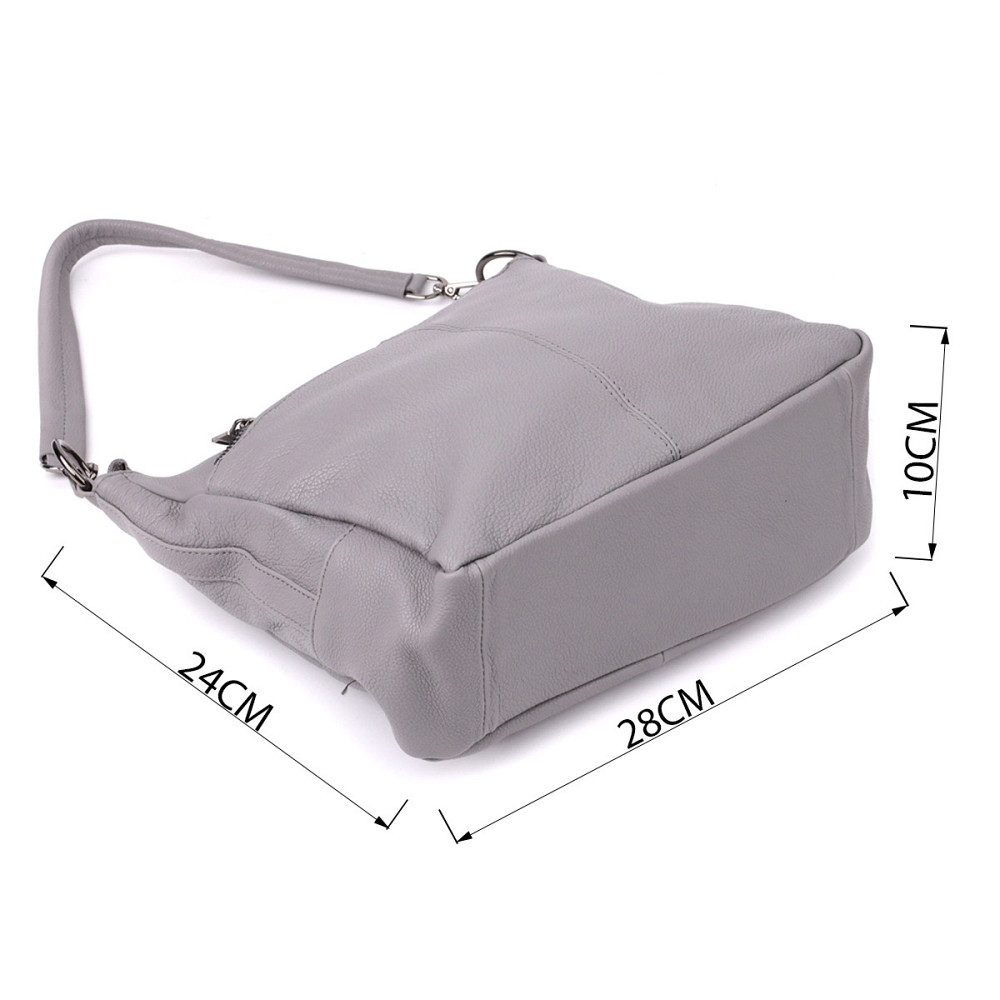 Удобная женская сумка с двумя ремешками из натуральной кожи Vintage 23054 Серый Киев - изображение 3