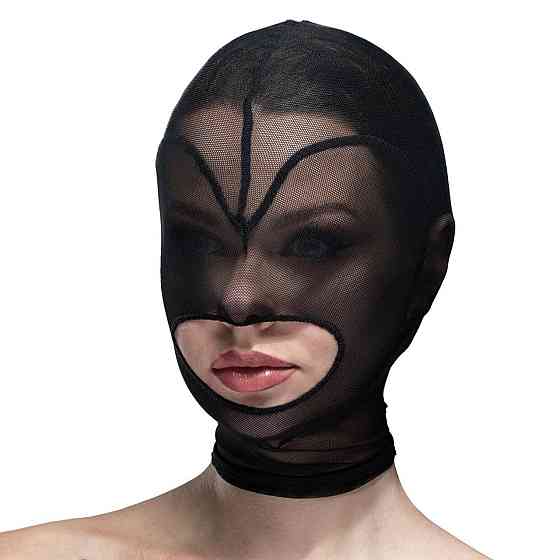 Маска сердце сетка с открытым ртом Feral Feelings - Hearts Mask Black/Black Sex Aura Киев