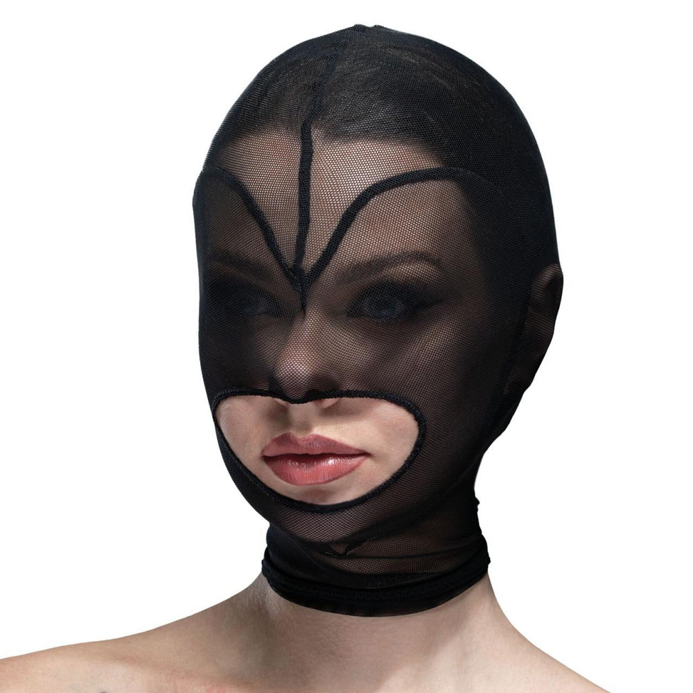 Маска сердце сетка с открытым ртом Feral Feelings - Hearts Mask Black/Black Sex Aura Киев - изображение 1