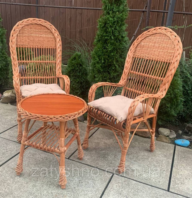 Комплект: словацкое кресло и столик из лозы Киев - изображение 5