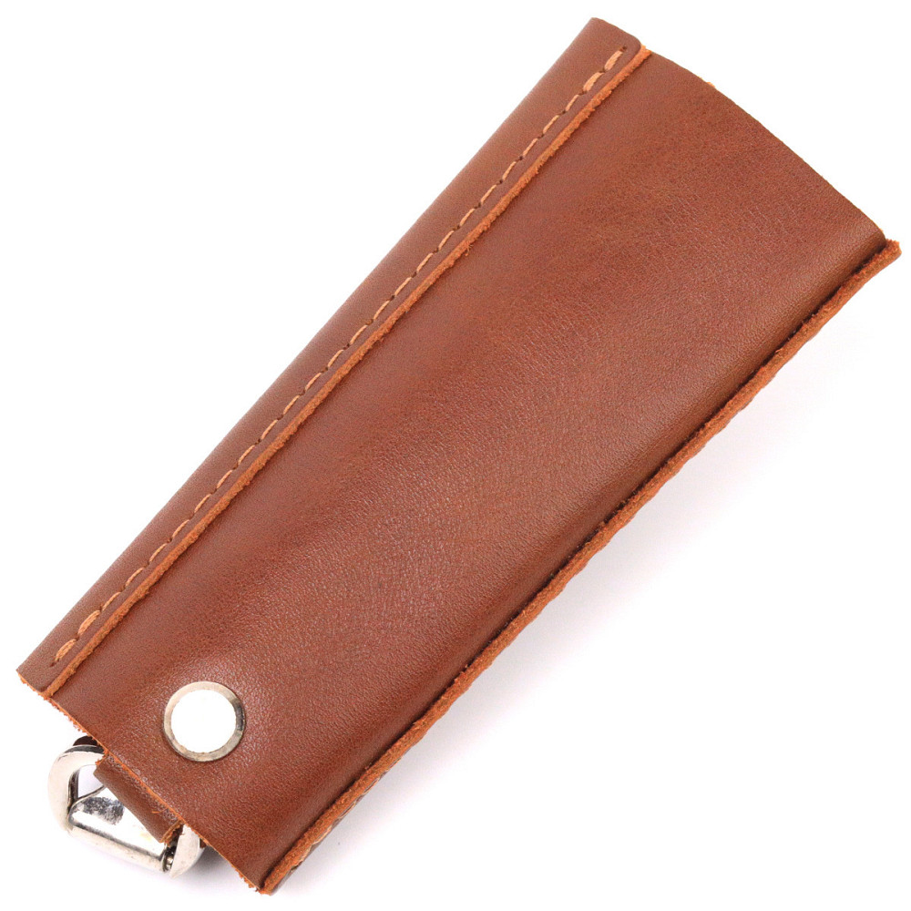 Добротна ключниця у глянцевій шкірі Україна GRANDE PELLE 16722 Світло-коричнева Київ - фото 5