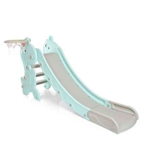 Дитяча гірка YG2020-2-1-4 пластик, з баскетбольним кільцем Вінниця