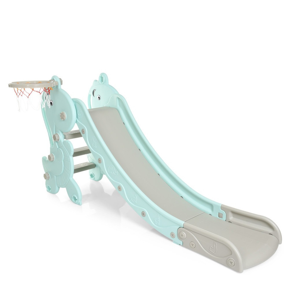 Дитяча гірка YG2020-2-1-4 пластик, з баскетбольним кільцем Вінниця - фото 1