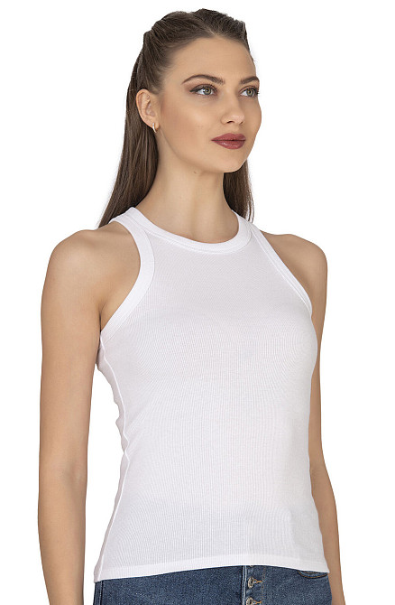 Жіноча майка-борцовка бавовна в рубчик — Ozkan 27464 M Київ - фото 1