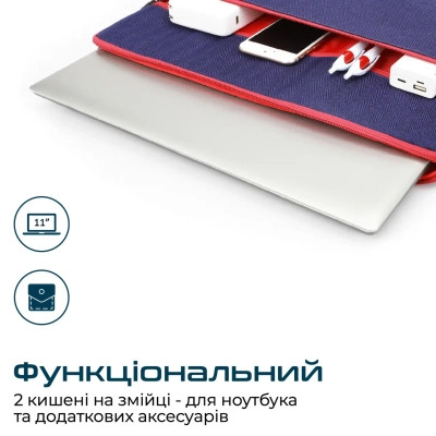 Чехол для ноутбука Promate 11" Portfolio-S Blue (portfolio-s.blue) Винница - изображение 6