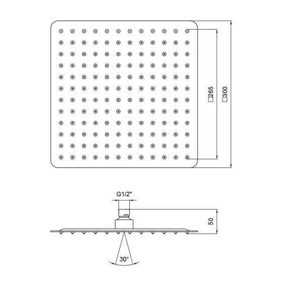 Верхній душ Lidz (CRM) 51 10 104 30, 30х30 см, хром Київ
