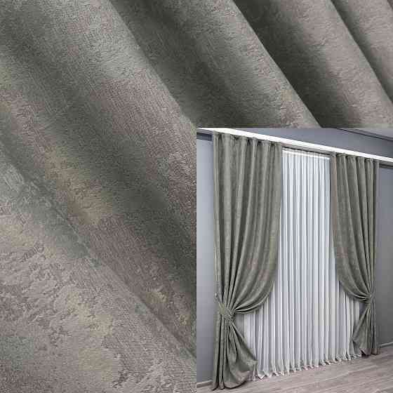 Комплект готових штор VR-Textil Жакард Sultan № 875ш Сірий 100х290 см 2 шт (31-892) Київ