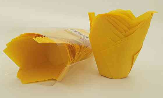 Тарталетки паперові для кексів ТЛ-160 "Тюльпан Жовтий" (50*65/90) (100 шт.) (1 уп.) Харків