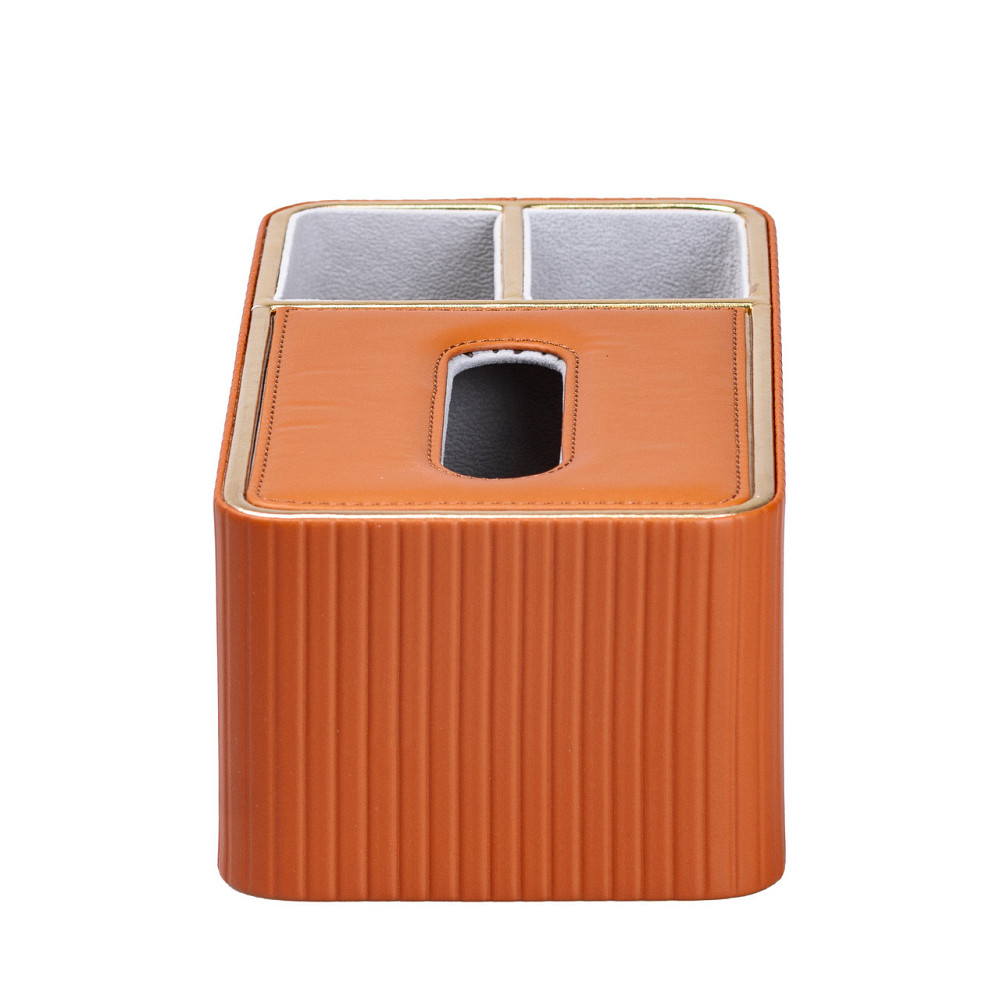 Серветниця на стіл з еко-шкіри з двома відділеннями 27 х 13.5 х 10 см Коричневий HPDY9291BR Коломия - фото 3