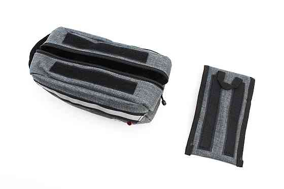 Сумка на раму з відділенням для смартфона 220х90х110мм, світловідбиваючі смуги, кріпл. на липучці, сіра Киев