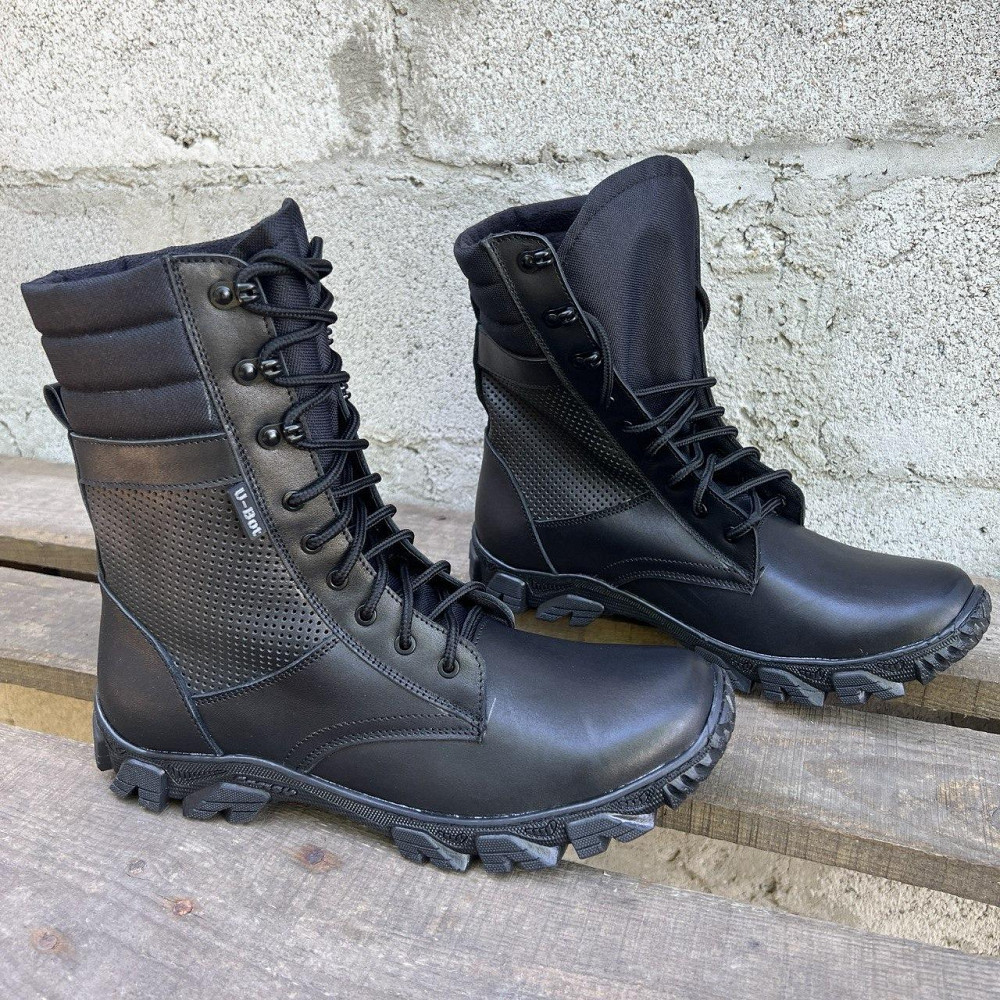 Чоловічі літні берці чорні тактичні військові шкіряні берці вискі  якісні на шкірі Львів - фото 8