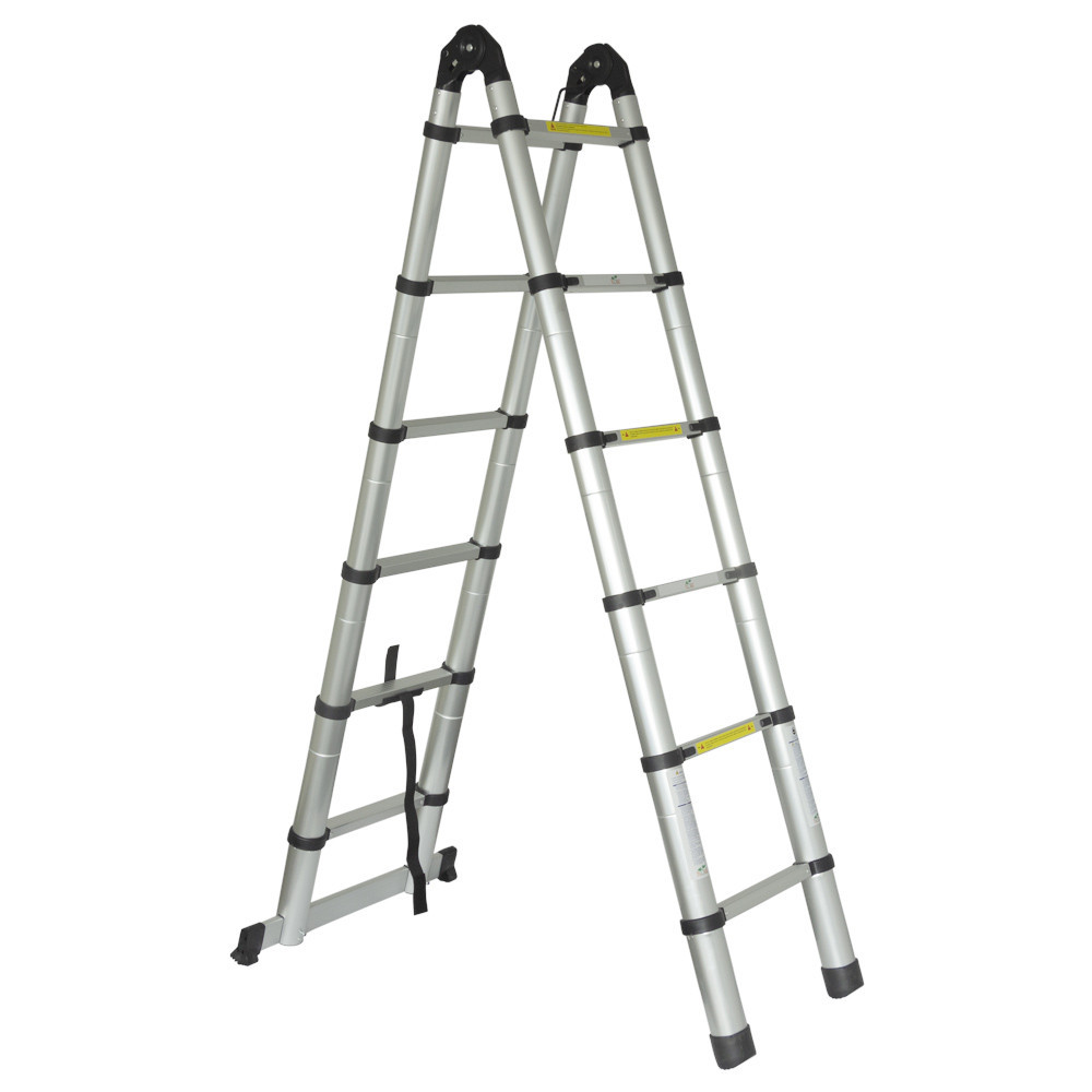 Драбина телескопічна універсальна 2×6 щаблів 3.8 м FLORA (5033414) Київ - фото 6