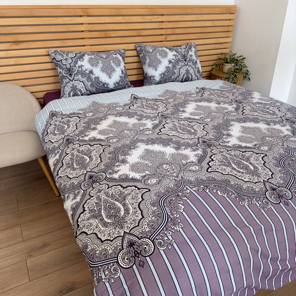 Постельное белье бязь Евро Орнамент 100% хлопок YouStar (Фиолетовый) Сумы - изображение 7