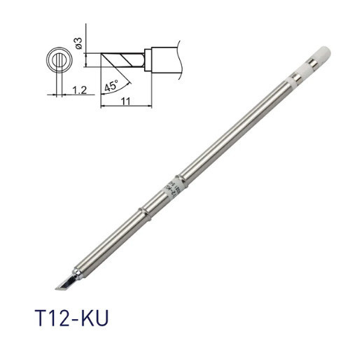 Жало наконечник T12-KU ніж для паяльника паяльної станції Hakko T12 високоточне Київ - фото 7
