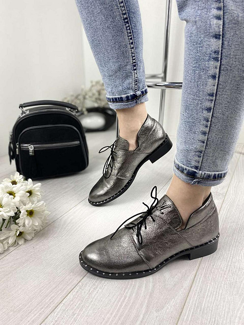 Туфлі жіночі Sothby 's T-586/2 срібні (весна-осінь, шкіра натуральна) (3462) 39 Коломия - фото 1