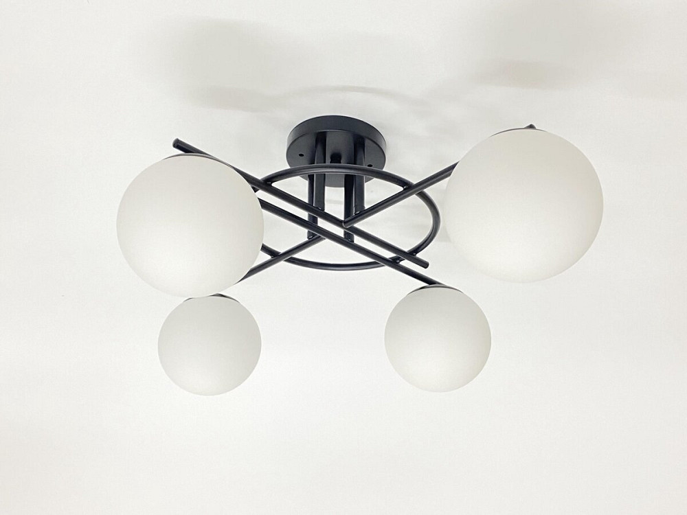 Підвісна люстра на 4 плафони 91182/4 чорна Коломия - фото 1