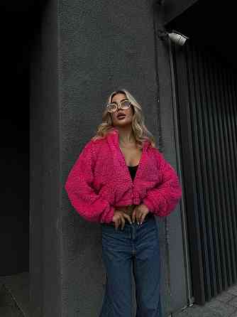 Жіноче плюшеве оверсайз худі з вушками на блискавці турецьке м'яке хутро Одеса