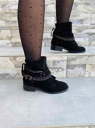 SOTHBY'S Жіночі черевики Sothby's чорні натуральна замша весна-осінь висота 13см (Б-5502/2) 37р Коломия