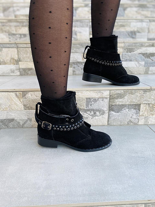 SOTHBY'S Жіночі черевики Sothby's чорні натуральна замша весна-осінь висота 13см (Б-5502/2) 37р Коломыя - изображение 6