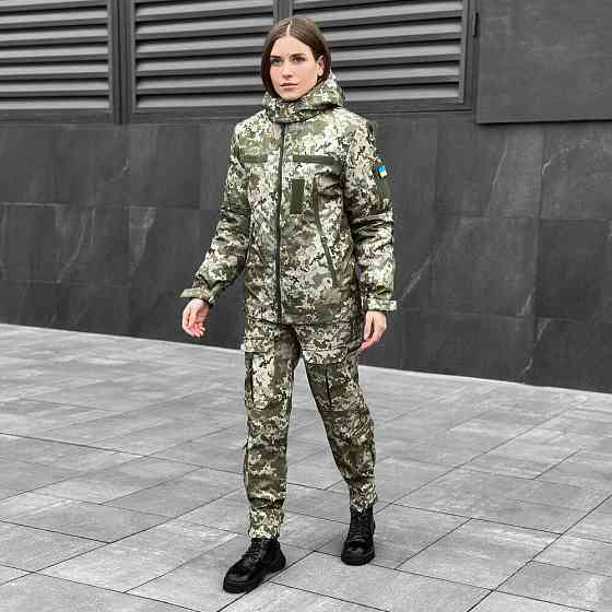 Военная женская зимняя куртка пиксель Pobedov Motive Киев