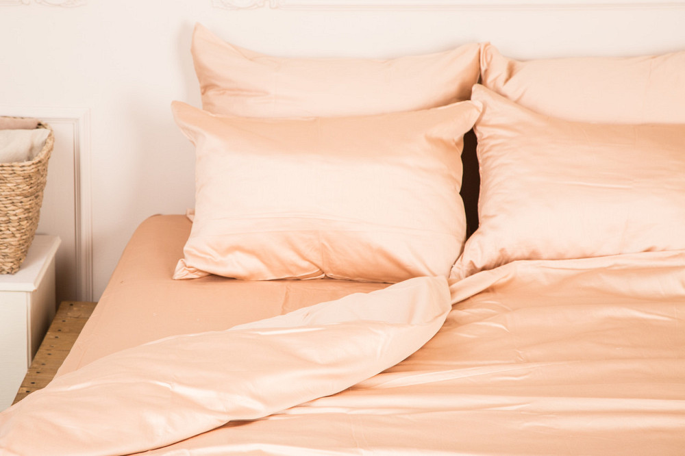 Ecotton Простирадло на резинці Ecotton 180х200 см однотонне персикового кольору Frost almond Коломия - фото 1