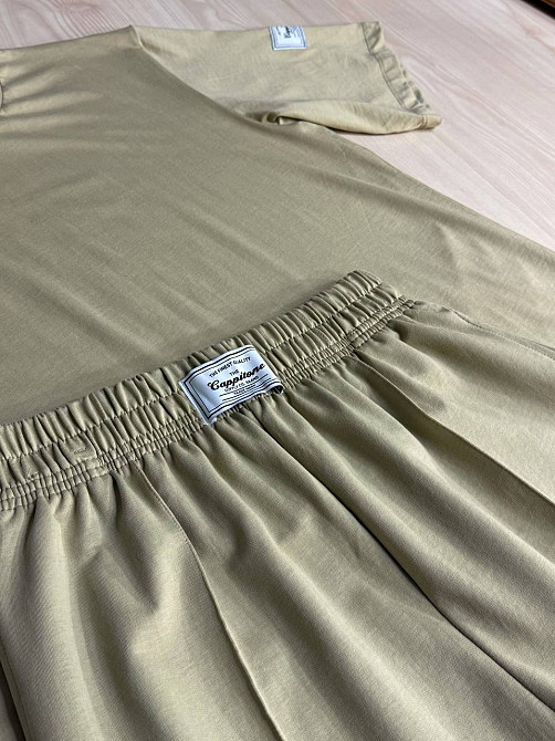 Костюм женский CAPPITONE 101212 оверсайз футболка и джогеры с нашивками хаки, хаки, M Киев - изображение 3