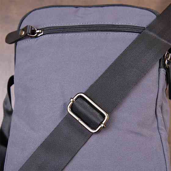 Универсальная текстильная мужская сумка на два отделения Vintage 20659 Графитовая Киев